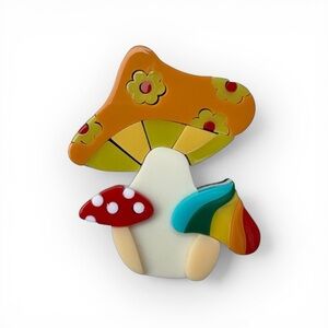 Vintage Lucite Mushroom Brooch